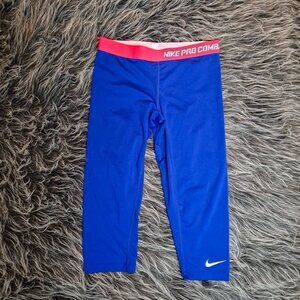 Nike Pro Combat Compression Cropped Pants‎ Large Workout Athletic Running